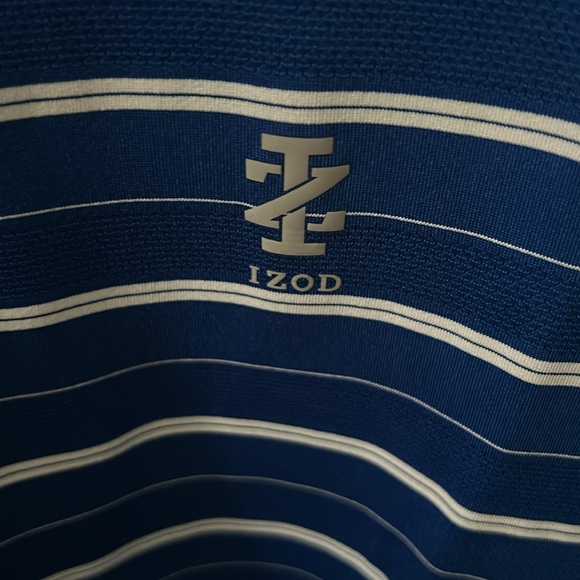 Men’s golf shirt, size medium blue white stripe in excellent condition. - Picture 3 of 5